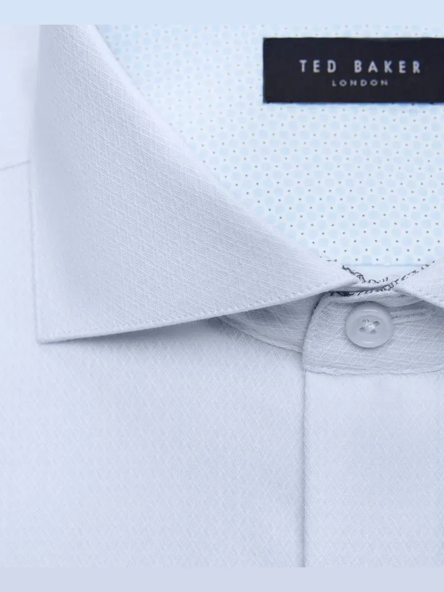 Мужская рубашка Slim Fit с воротником-стойкой Ted Baker London — изображение 4 из 4, зеленый
