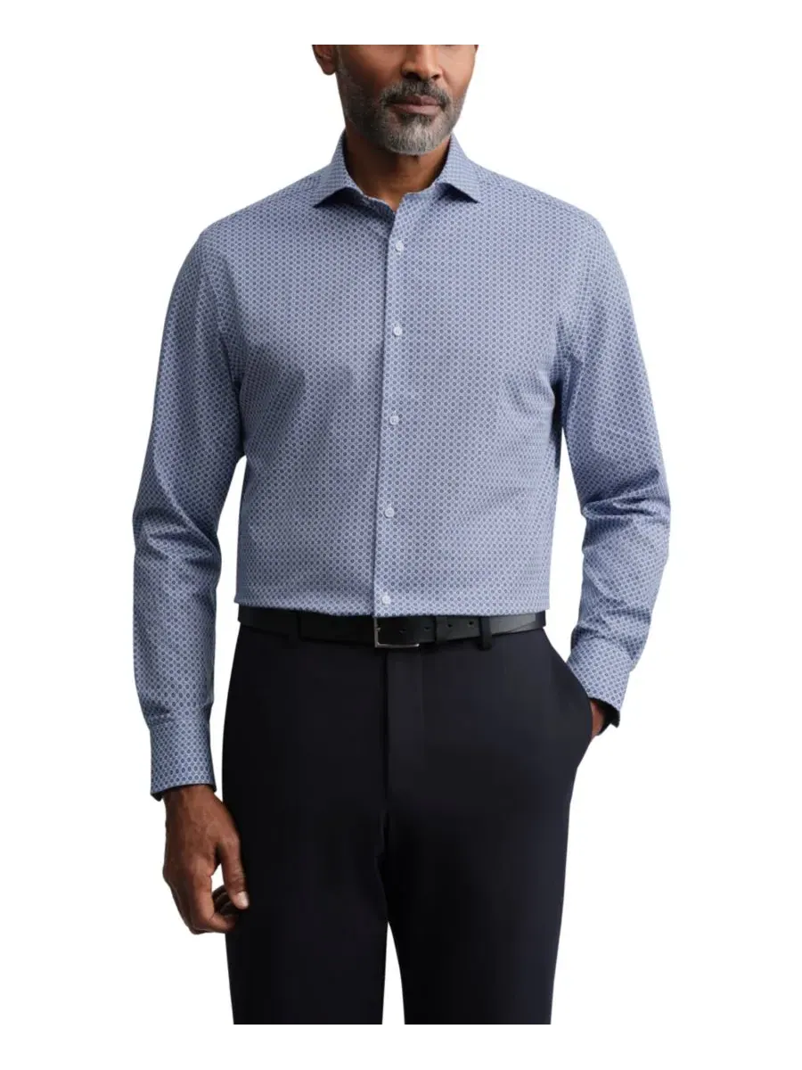 Мужская рубашка с воротником-стойкой и манжетами, из хлопка с эластаном, Slim Fit Ted Baker London — мульти