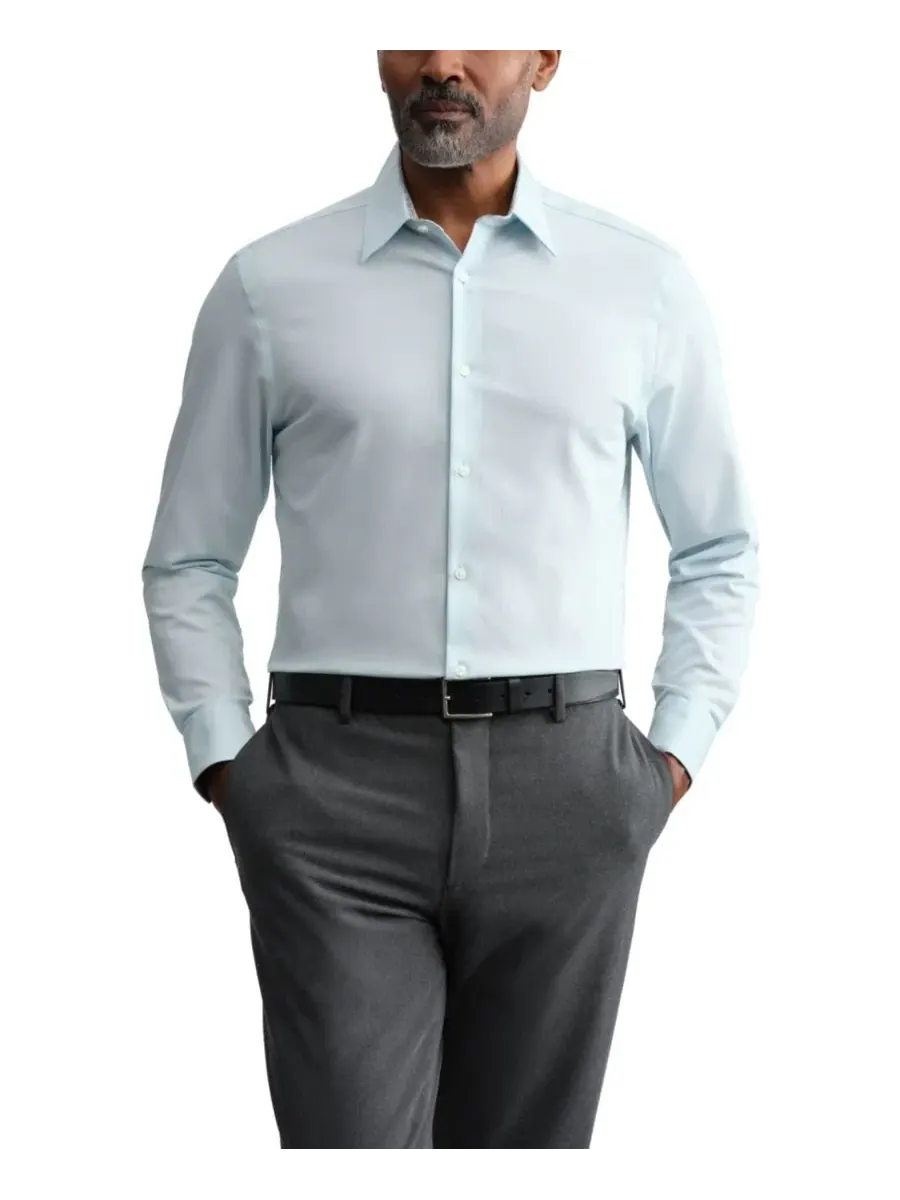 Мужская рубашка с воротником, манжетами и 4-сторонней растяжимостью, Slim Fit Ted Baker London — синий