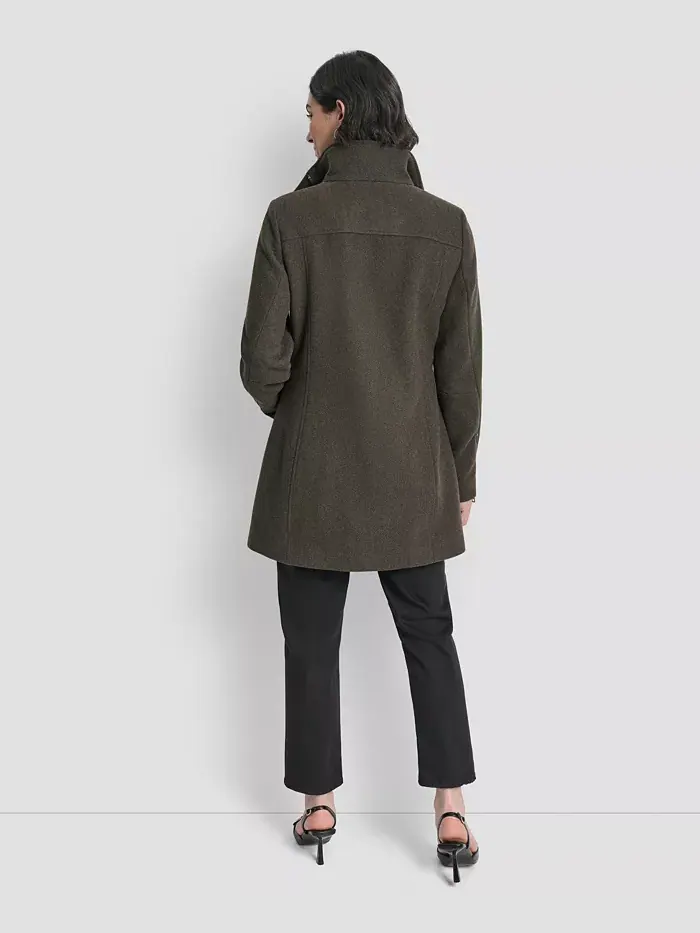 Женское асимметричное пальто на молнии DKNY — изображение 7 из 7, лоден