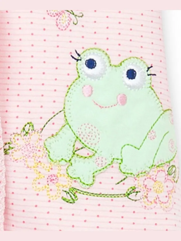 Хлопковый комбинезон Baby Frogs Snap Up Footed Little Me — изображение 2 из 4, розовый