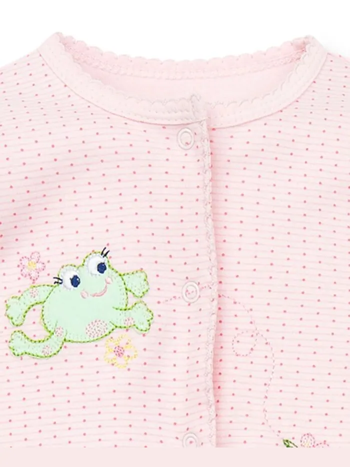 Хлопковый комбинезон Baby Frogs Snap Up Footed Little Me — изображение 3 из 4, розовый