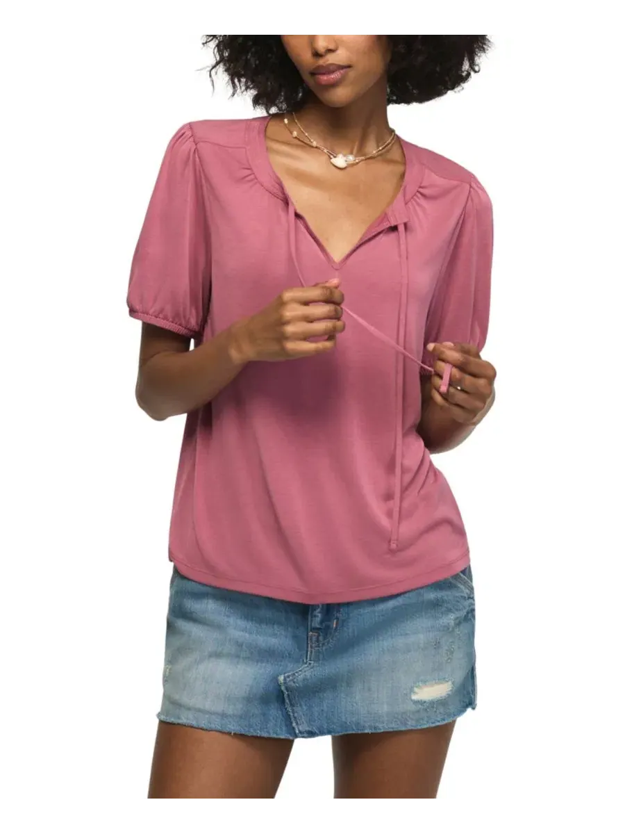 Блуза с завязками спереди, модель Sandwash Tie-Front Lucky Brand