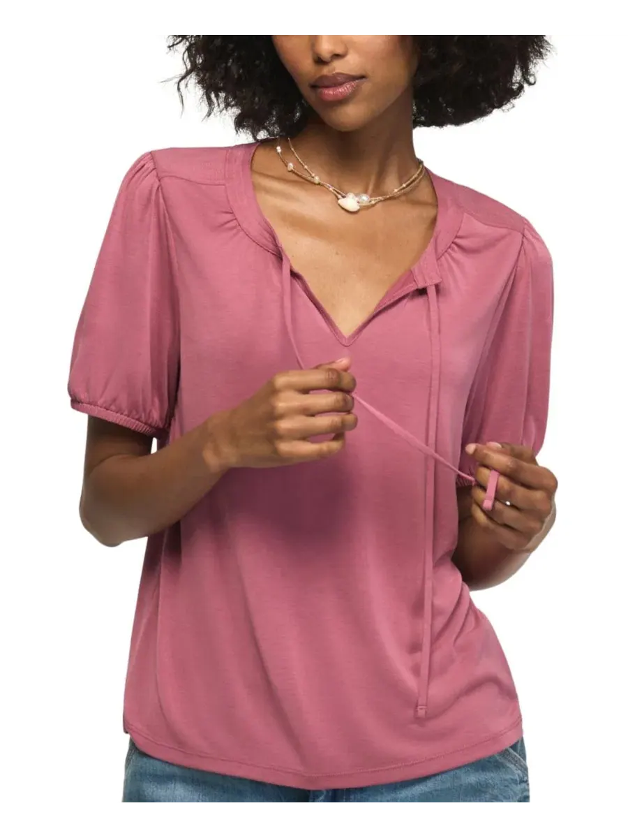 Блуза с завязками спереди, модель Sandwash Tie-Front Lucky Brand — изображение 6 из 6, сиреневый