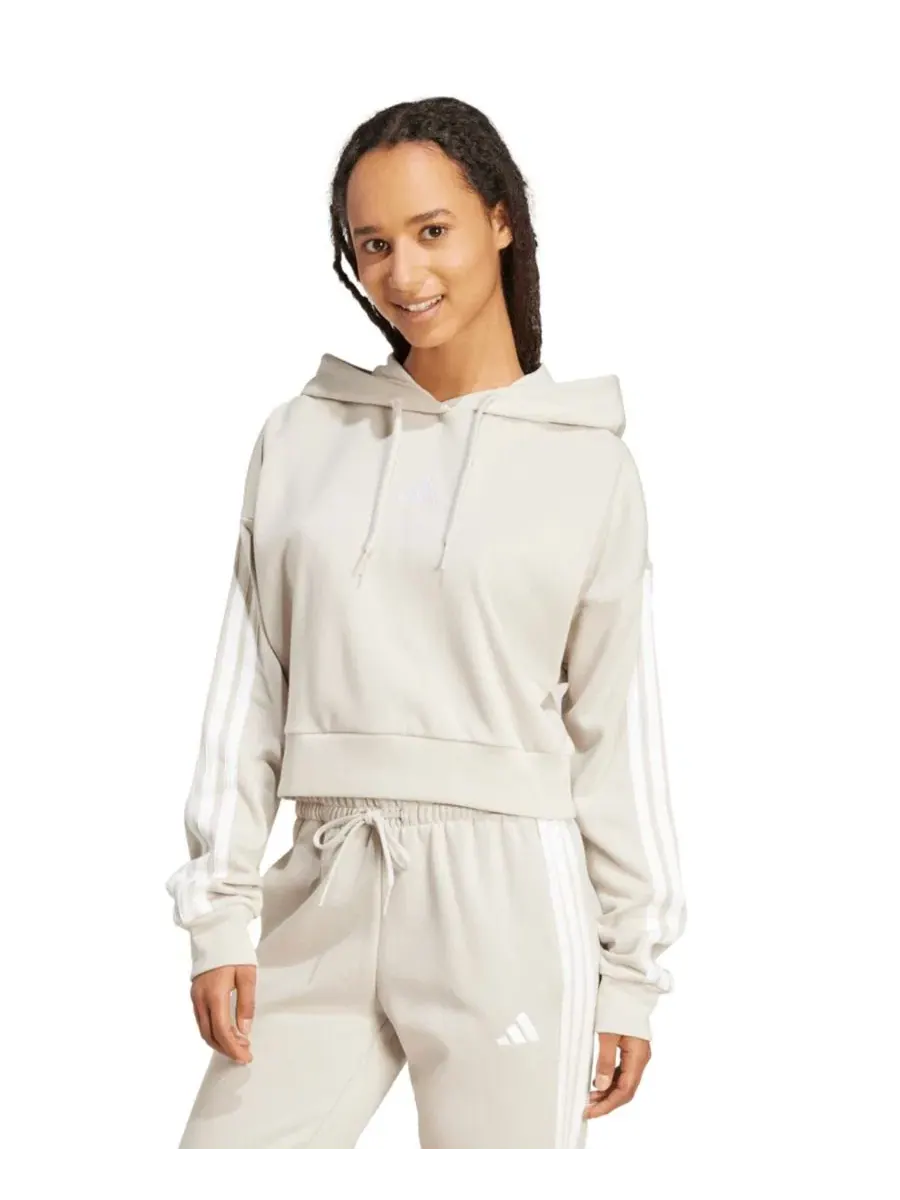 Худи из французского футера с принтом Essentials 3-Stripes adidas