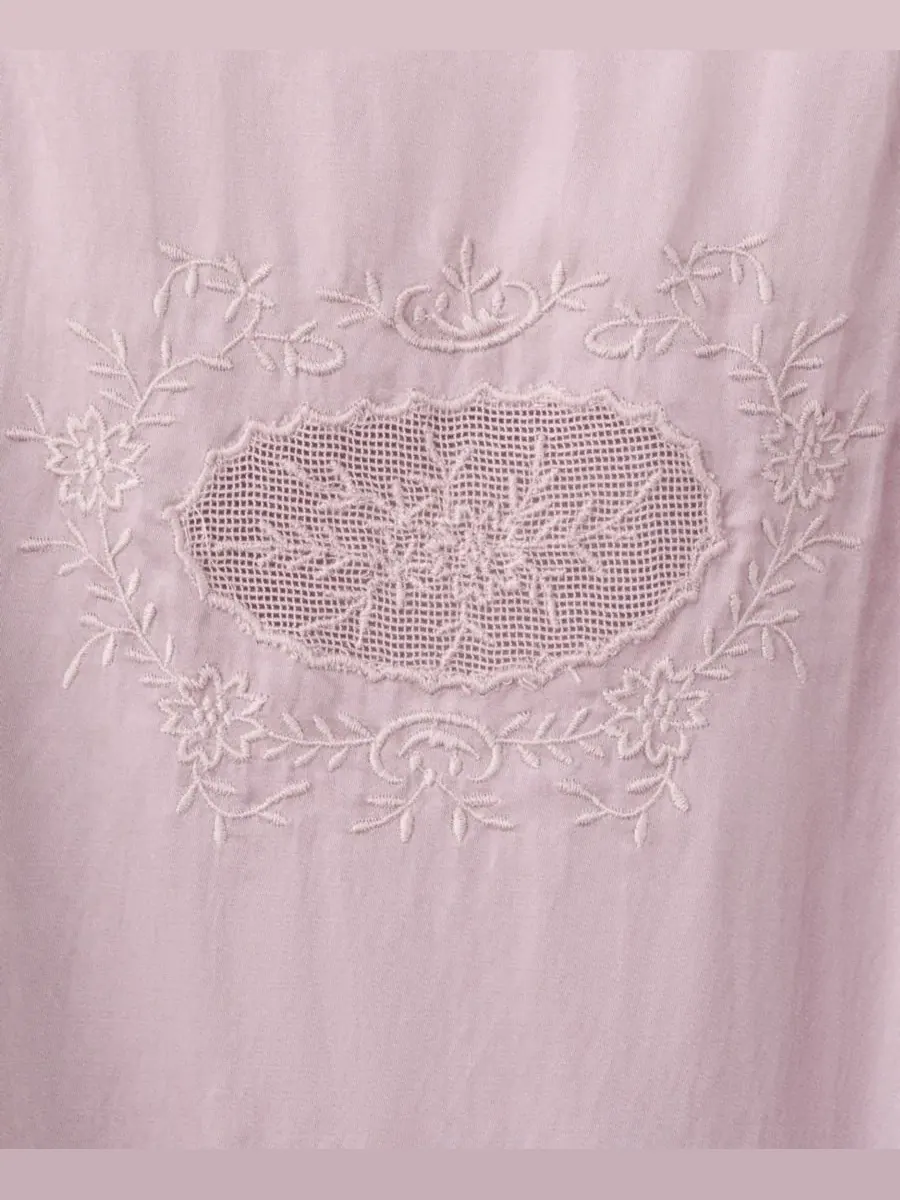 Миди ночная рубашка без рукавов с ажурными вставками Openwork Details MANGO — изображение 7 из 7, фиолетовый