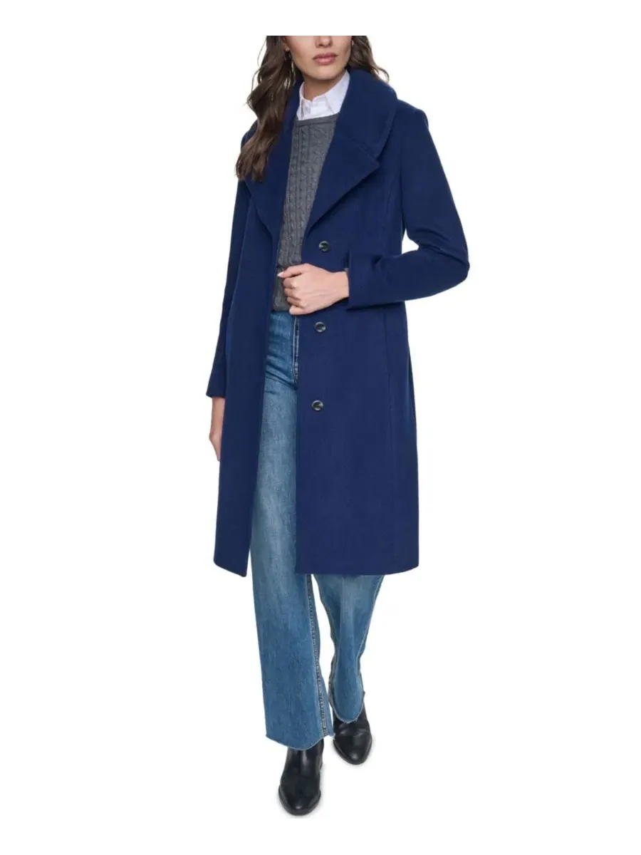 Пальто с большим воротником, 102 см Cole Haan — изображение 2 из 7, чернильный