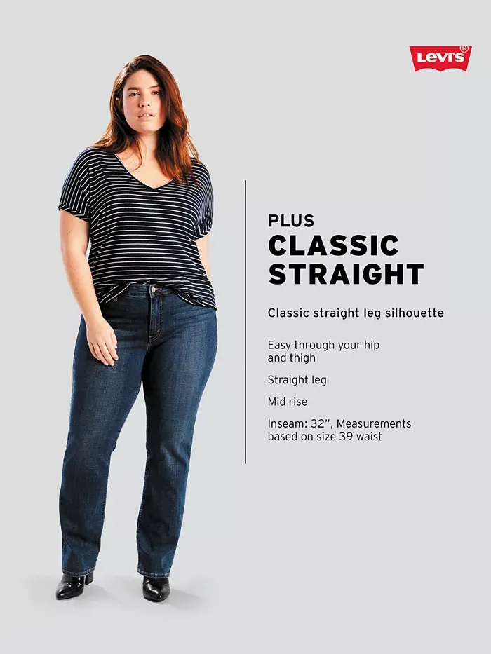 Модные джинсы прямого кроя больших размеров Levi's — изображение 5 из 5