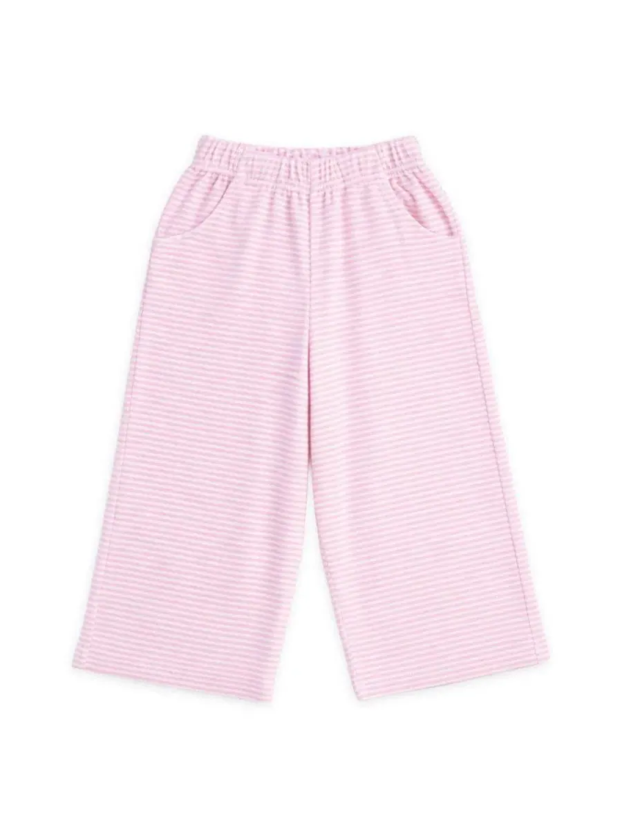 Штаны из махровой ткани с широкими штанинами, модель Stripe Terry Wide Leg Pant Florence Eiseman