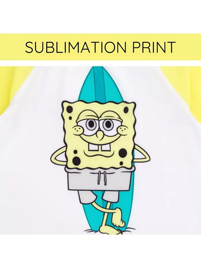 Детский комплект для плавания с защитой UPF 50+: рашгард и шорты Surfboard SpongeBob SquarePants — изображение 6 из 6, желтый