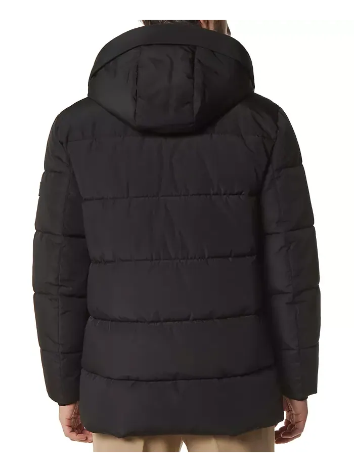 Мужская парка Yarmouth Micro Sheen с капюшоном на флисовой подкладке Marc New York — изображение 2 из 6, черный