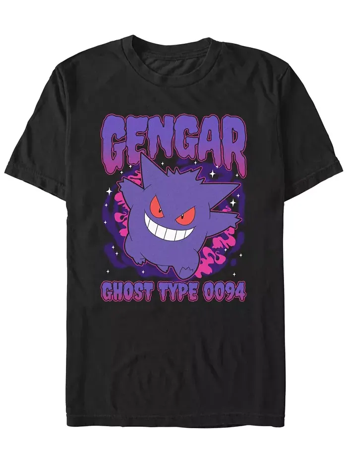 Футболка с коротким рукавом Pokémon Men's Gengar Shadow Pokémon Pokemon — черный