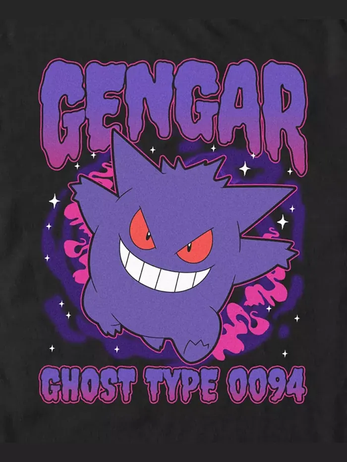 Футболка с коротким рукавом Pokémon Men's Gengar Shadow Pokémon Pokemon — изображение 3 из 3, черный