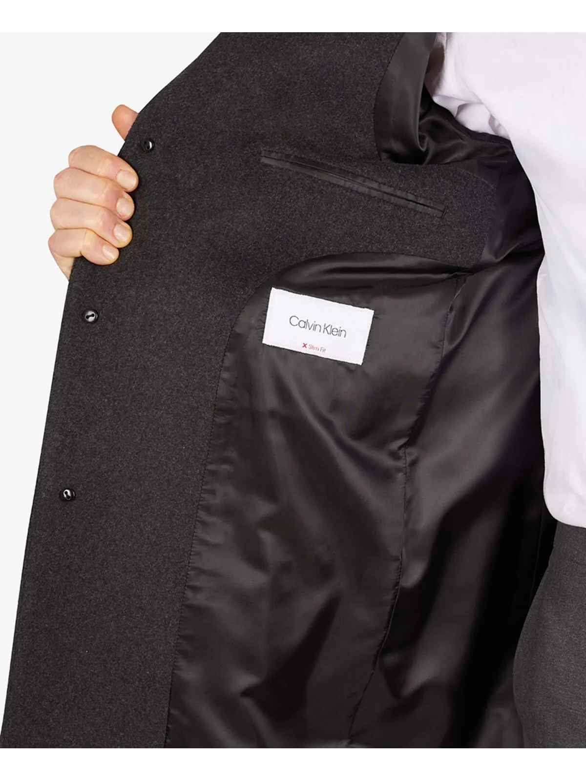 Мужское пальто x-fit из смесовой шерсти prosper Calvin Klein — изображение 4 из 7, темно-серый