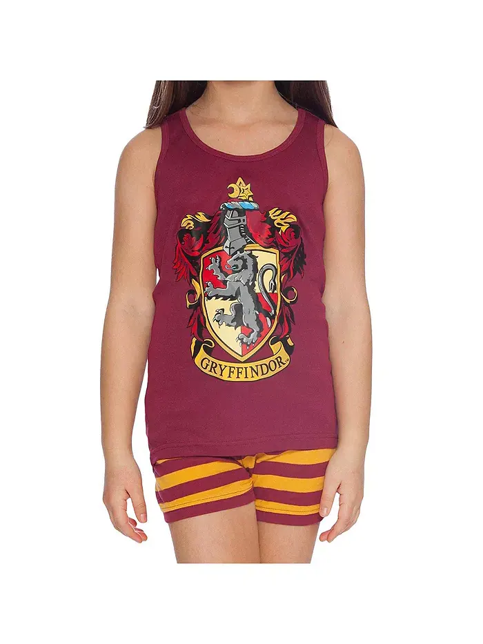 Детский пижамный комплект для девочек Big Girls Hogwarts All Houses Crest: топ и шорты (2 предмета) — изображение 2 из 3