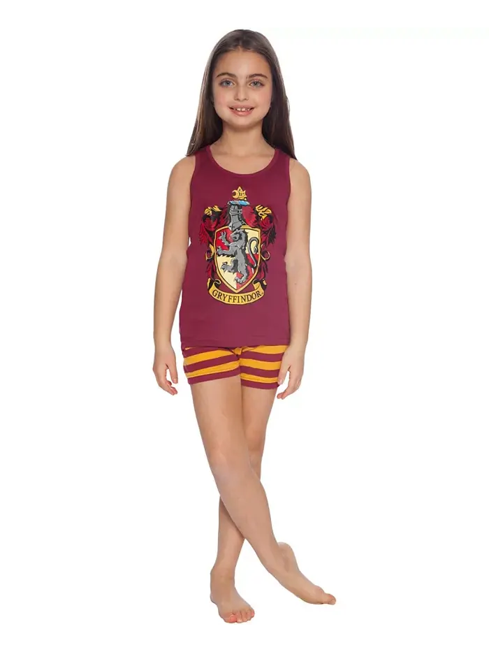 Детский пижамный комплект для девочек Big Girls Hogwarts All Houses Crest: топ и шорты (2 предмета) — изображение 3 из 3
