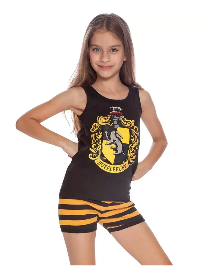 Детский пижамный комплект для девочек Big Girls Hogwarts All Houses Crest: топ и шорты (2 предмета)