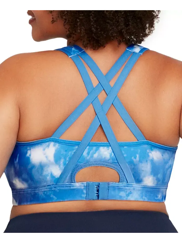 Бюстгальтер спортивный без косточек на молнии спереди Plus Size Full Figure 9266 Glamorise — изображение 2 из 7, синий