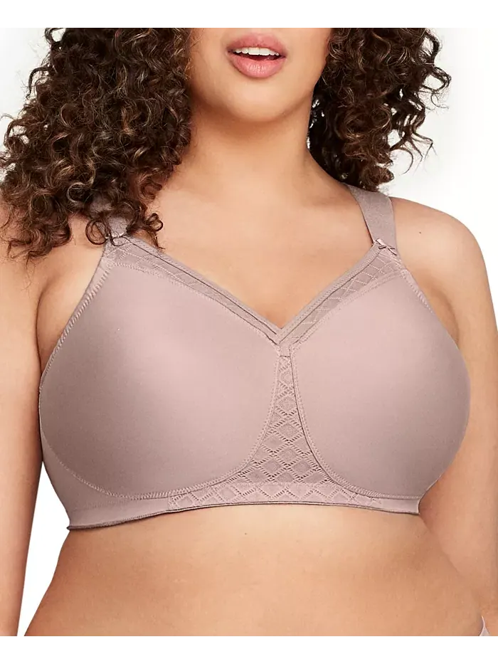Бюстгальтер без косточек Full Figure Plus Size MagicLift Wirefree T-Shirt Bra 1080 Glamorise — изображение 3 из 7, тауп
