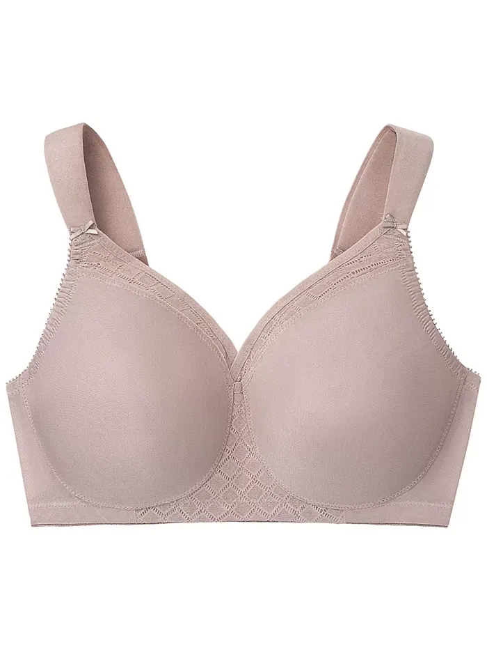 Бюстгальтер без косточек Full Figure Plus Size MagicLift Wirefree T-Shirt Bra 1080 Glamorise — изображение 4 из 7, тауп