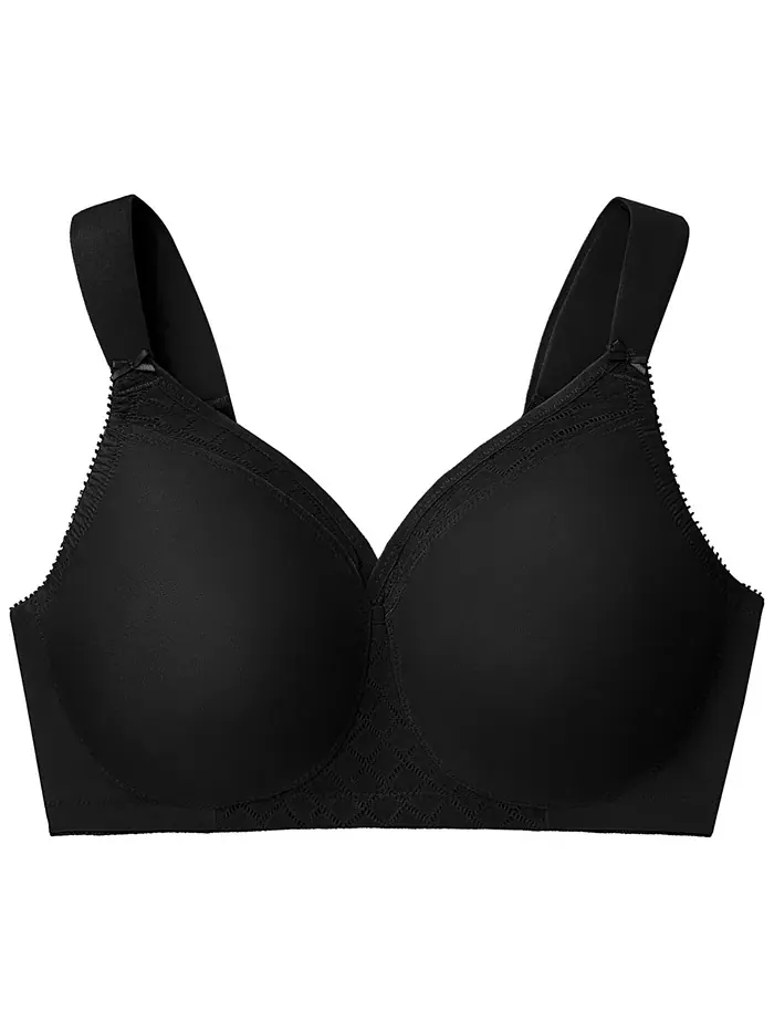 Бюстгальтер без косточек Full Figure Plus Size MagicLift Wirefree T-Shirt Bra 1080 Glamorise — изображение 4 из 7, черный