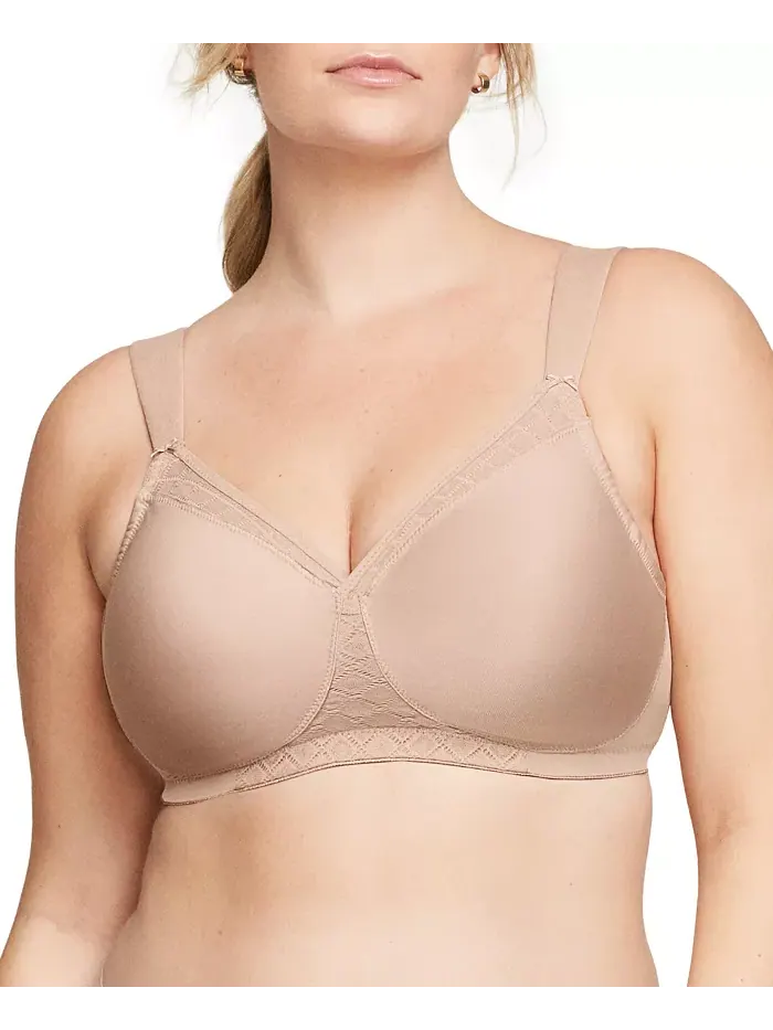 Бюстгальтер без косточек Full Figure Plus Size MagicLift Wirefree T-Shirt Bra 1080 Glamorise — изображение 1 из 8, кофе