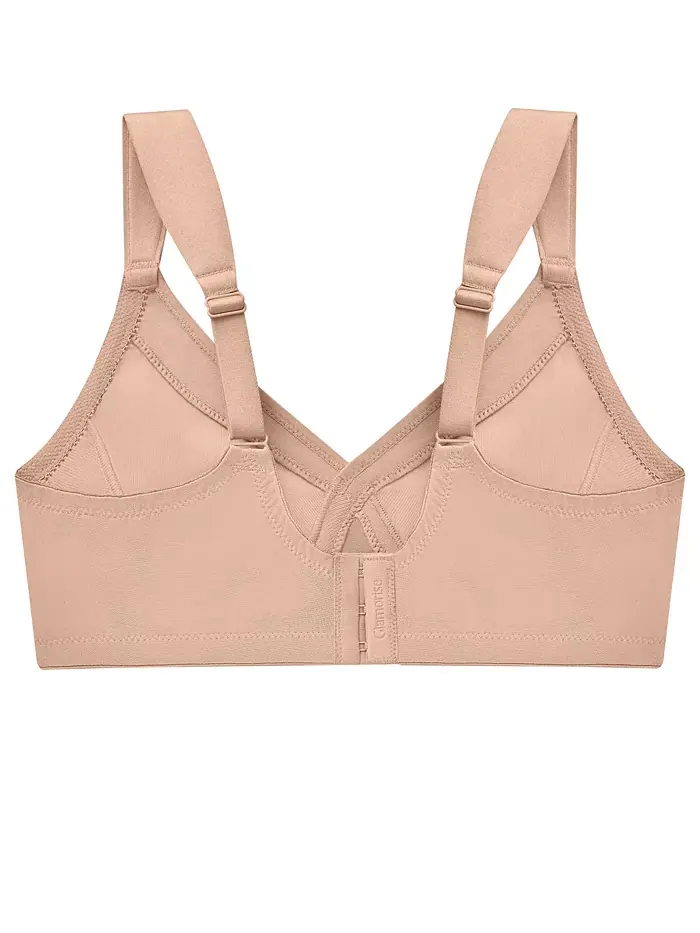 Бюстгальтер без косточек Full Figure Plus Size MagicLift Wirefree T-Shirt Bra 1080 Glamorise — изображение 5 из 8, кофе
