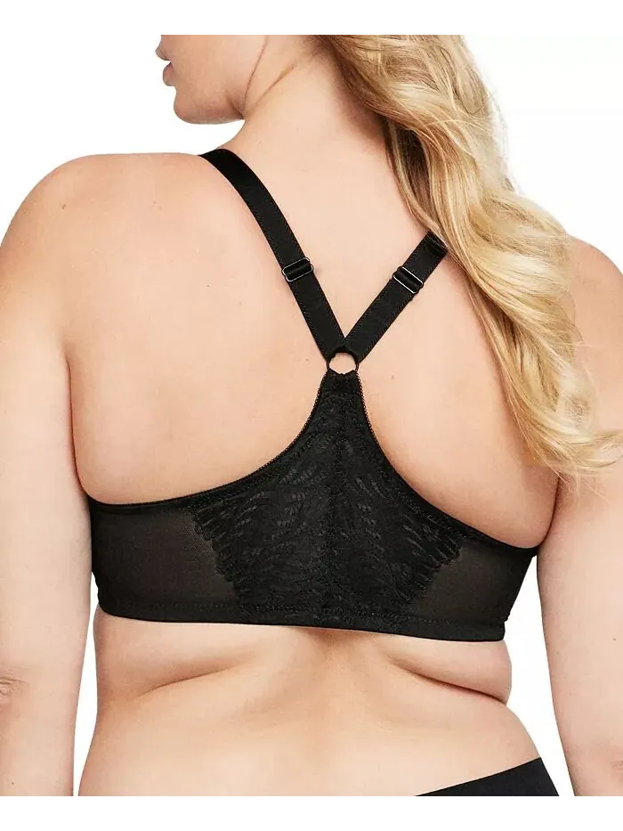 Женский бюстгальтер больших размеров Wonder Wire Front Close T-Back 1246 Glamorise — изображение 2 из 7, черный