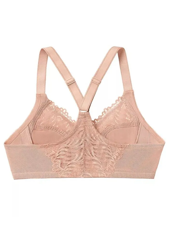 Женский бюстгальтер больших размеров Wonder Wire Front Close T-Back 1246 Glamorise — изображение 5 из 7, кофе