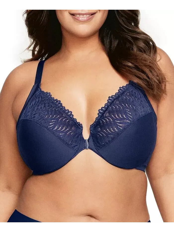 Женский бюстгальтер больших размеров Wonder Wire Front Close T-Back 1246 Glamorise — изображение 1 из 7, синий