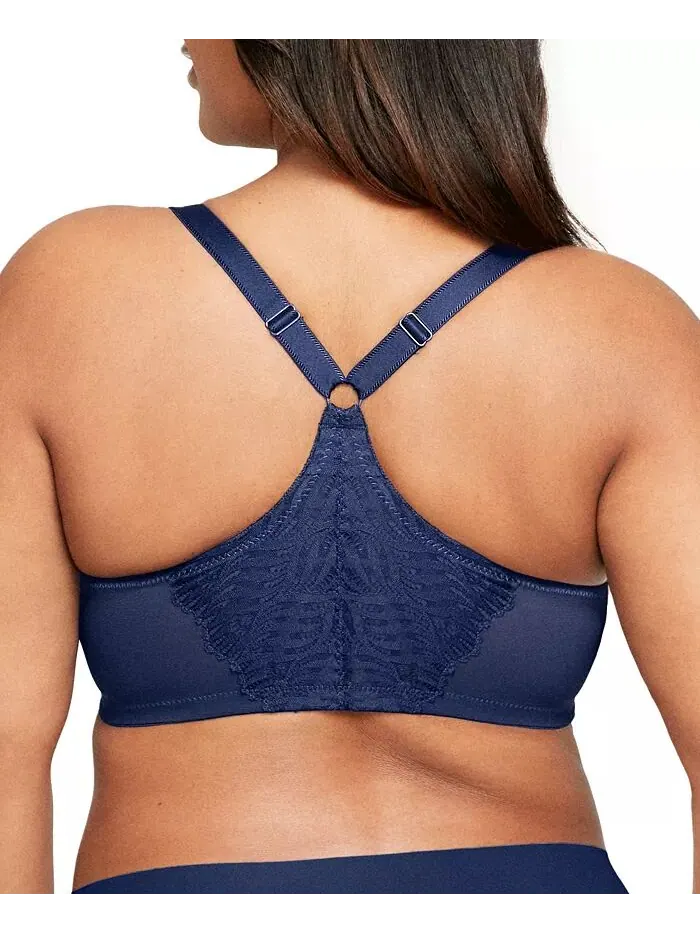 Женский бюстгальтер больших размеров Wonder Wire Front Close T-Back 1246 Glamorise — изображение 2 из 7, синий