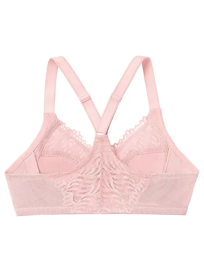 Женский бюстгальтер Wonder Wire Front Close T-Back 1246 плюс-сайз Glamorise — изображение 5 из 7, розовый