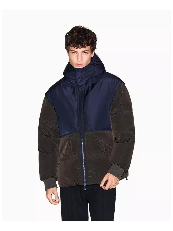 Мужская утепленная куртка с капюшоном и цветными блоками A|X Armani Exchange