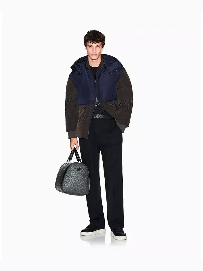 Мужская утепленная куртка с капюшоном и цветными блоками A|X Armani Exchange — изображение 2 из 5, мульти