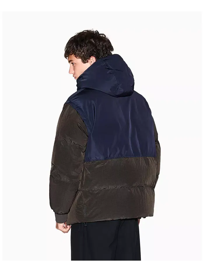 Мужская утепленная куртка с капюшоном и цветными блоками A|X Armani Exchange — изображение 3 из 5, мульти
