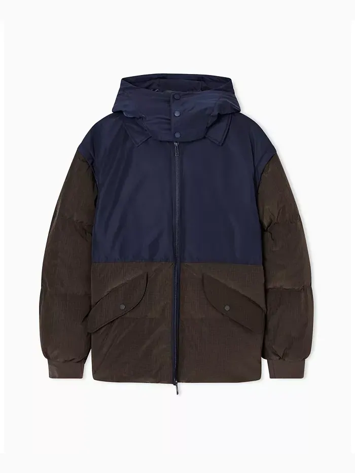 Мужская утепленная куртка с капюшоном и цветными блоками A|X Armani Exchange — изображение 5 из 5, мульти