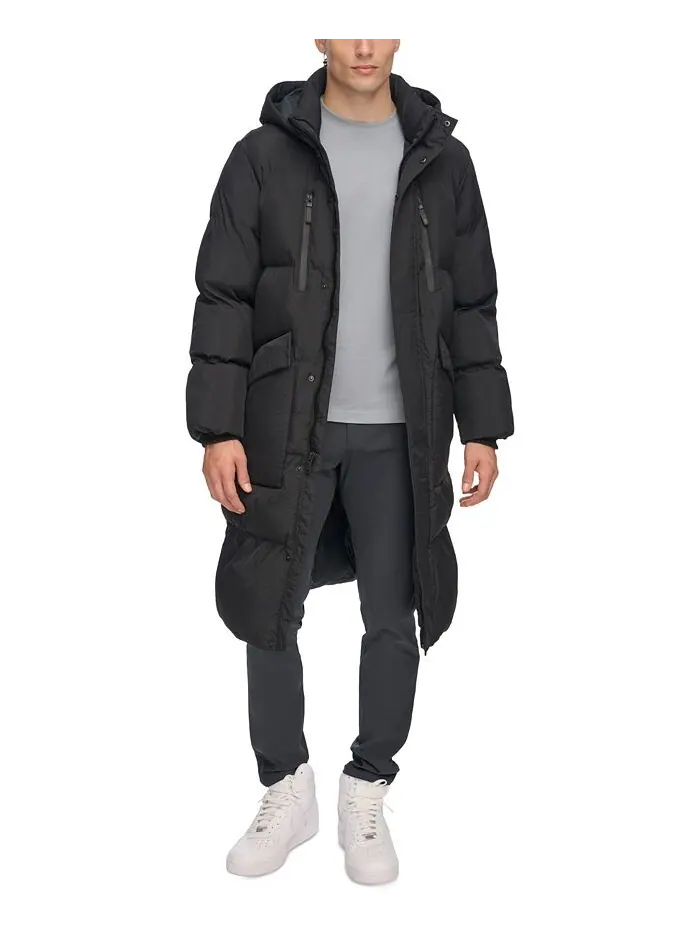 Мужская стеганая дафл-парка с капюшоном DKNY — изображение 6 из 6, черный