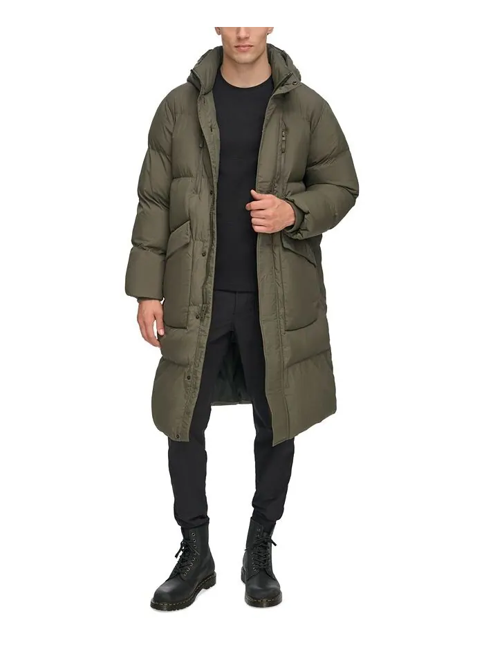 Мужская стеганая дафл-парка с капюшоном DKNY — изображение 6 из 6, оливковый