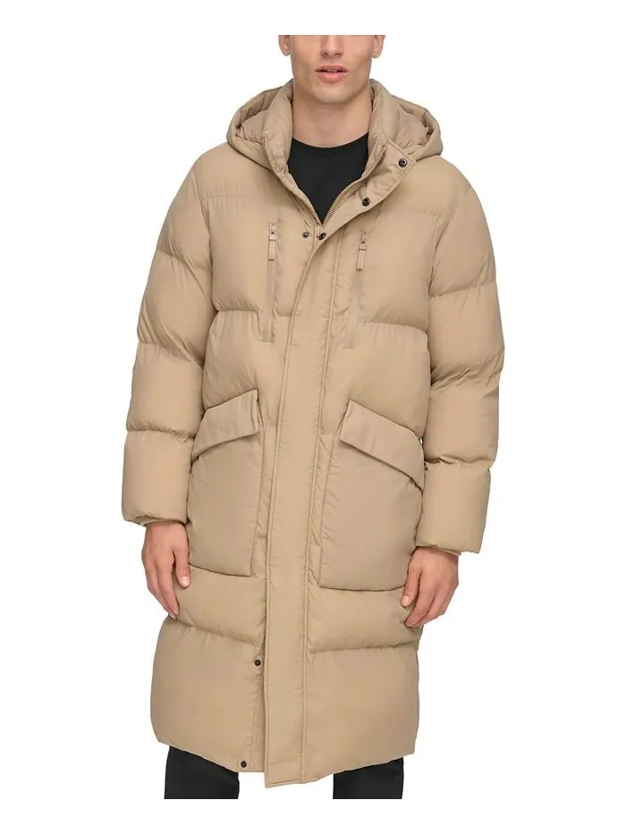Мужская стеганая дафл-парка с капюшоном DKNY — изображение 1 из 6, хаки