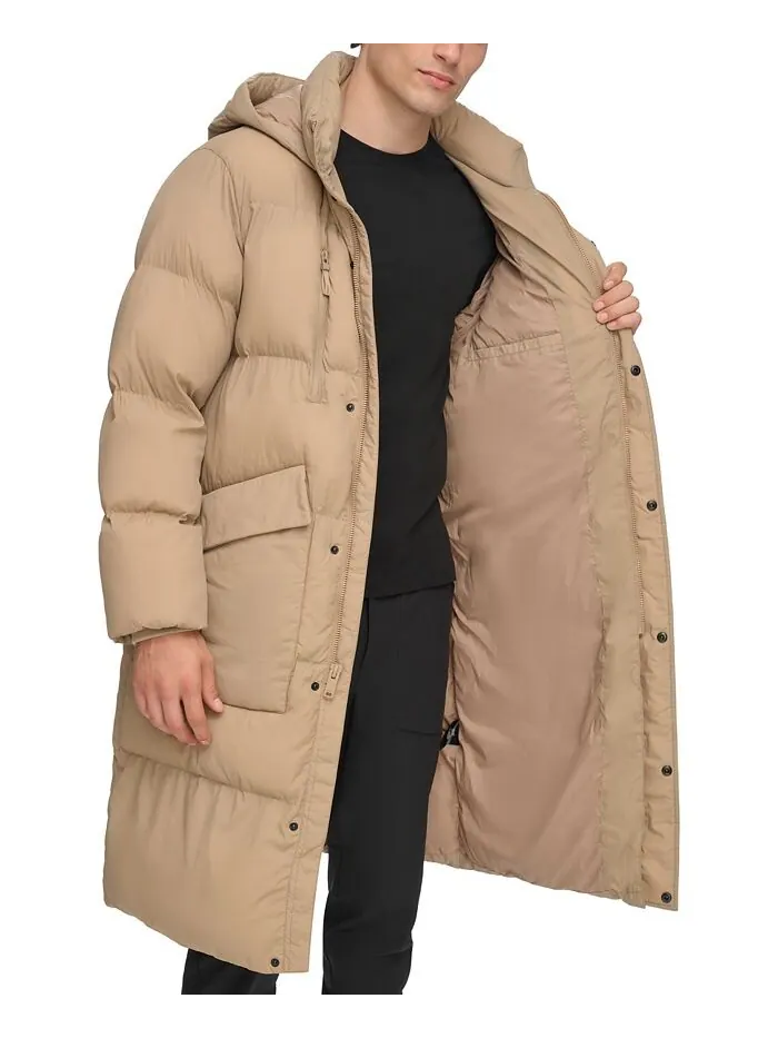 Мужская стеганая дафл-парка с капюшоном DKNY — изображение 4 из 6, хаки