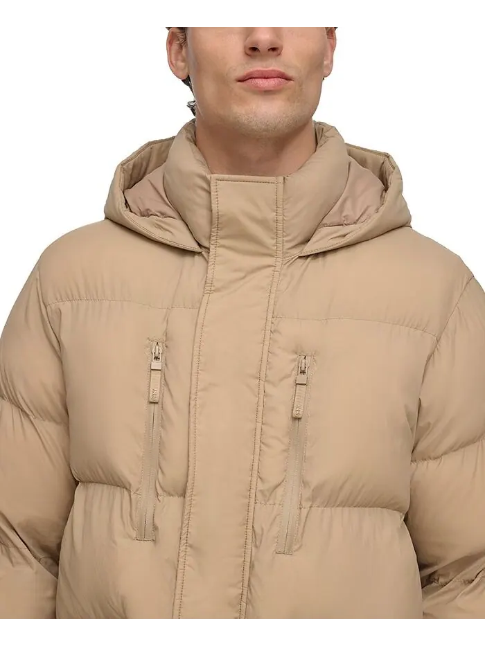 Мужская стеганая дафл-парка с капюшоном DKNY — изображение 5 из 6, хаки