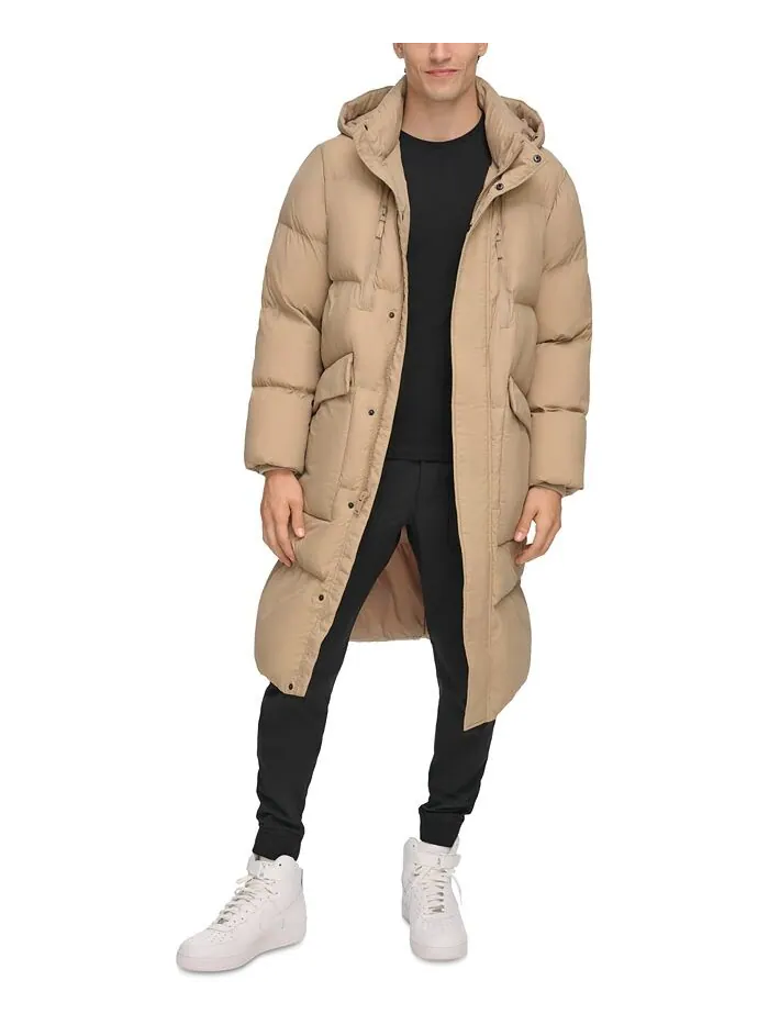 Мужская стеганая дафл-парка с капюшоном DKNY — изображение 6 из 6, хаки