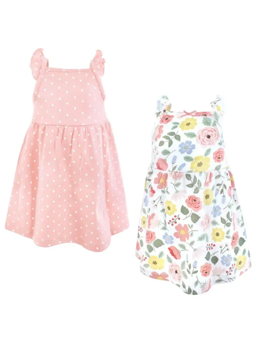 Комплект из двух платьев без рукавов для девочек Hudson Baby, Pastel Modern Botanical — изображение 1 из 4