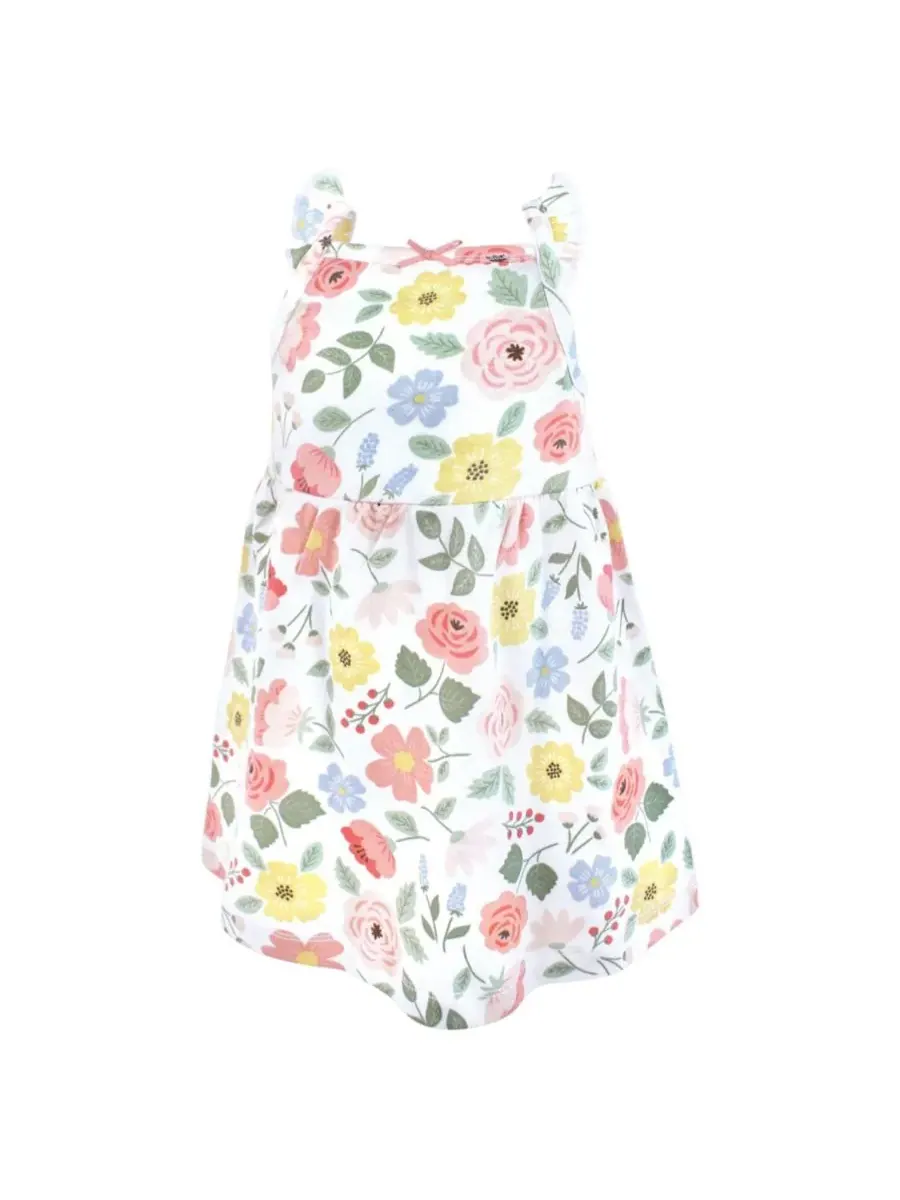 Комплект из двух платьев без рукавов для девочек Hudson Baby, Pastel Modern Botanical — изображение 3 из 4