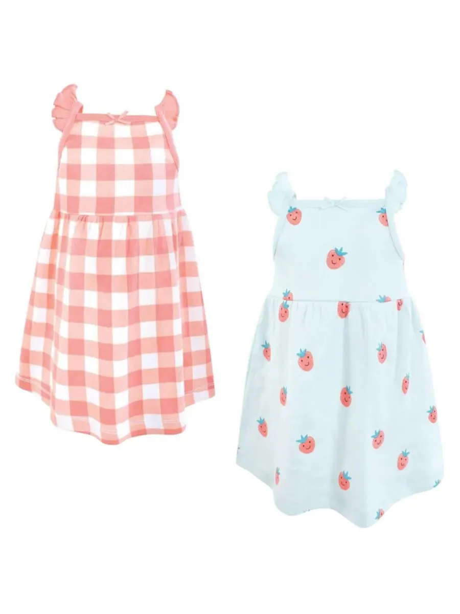 Комплект из двух платьев без рукавов для девочек Hudson Baby, Gingham Berry — изображение 1 из 4
