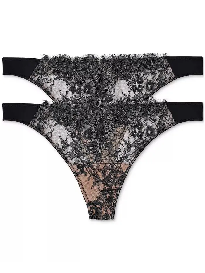 Женские стринги Entice Front Lace 3 шт. в упаковке Skarlett Blue — изображение 1 из 2, черный