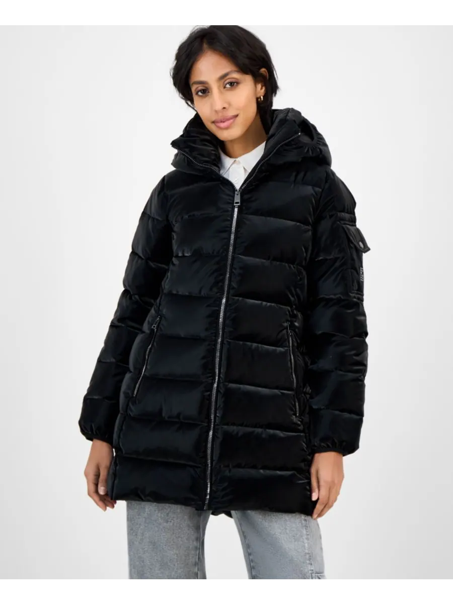 Женская пуховая куртка с капюшоном BCBG