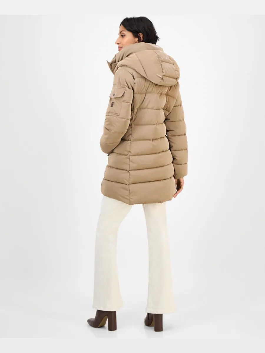 Женская пуховая куртка с капюшоном BCBG — изображение 2 из 5, коричневый
