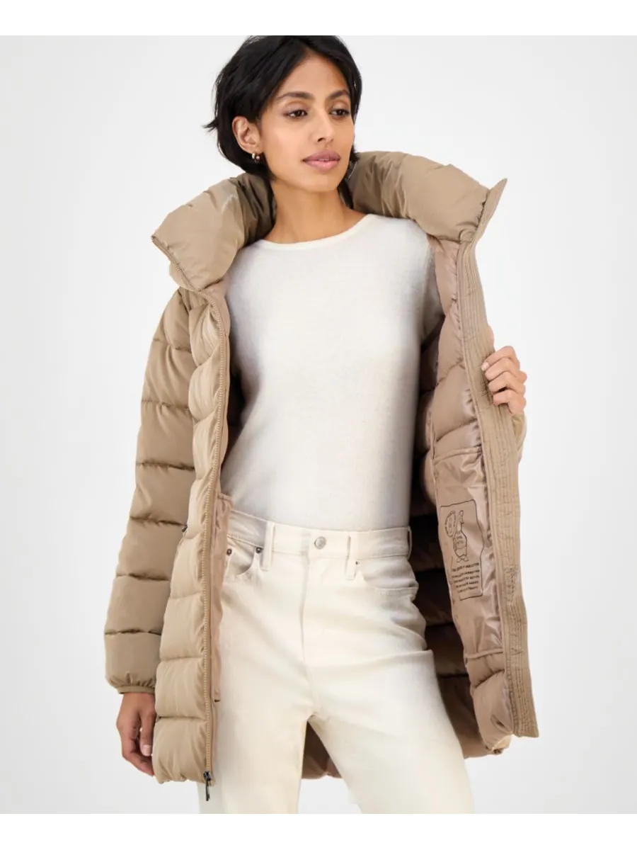Женская пуховая куртка с капюшоном BCBG — изображение 3 из 5, коричневый