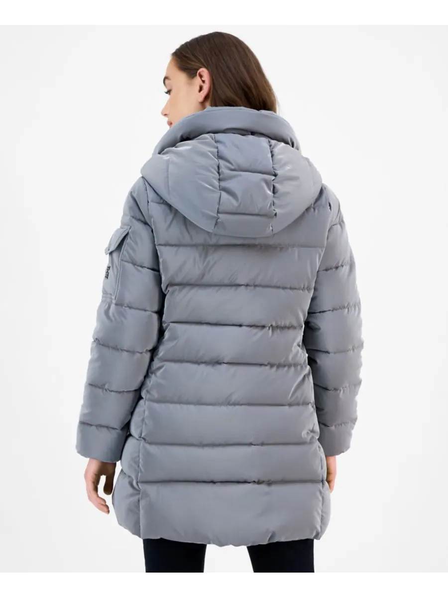 Женская пуховая куртка с капюшоном BCBG — изображение 2 из 2, серебристый